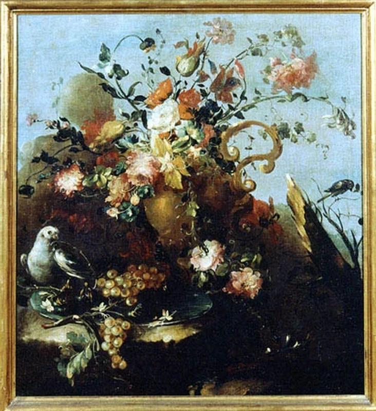 Natura morta con vaso di fiori, uva e papagalli - Pinacoteca Comunale (Faenza)